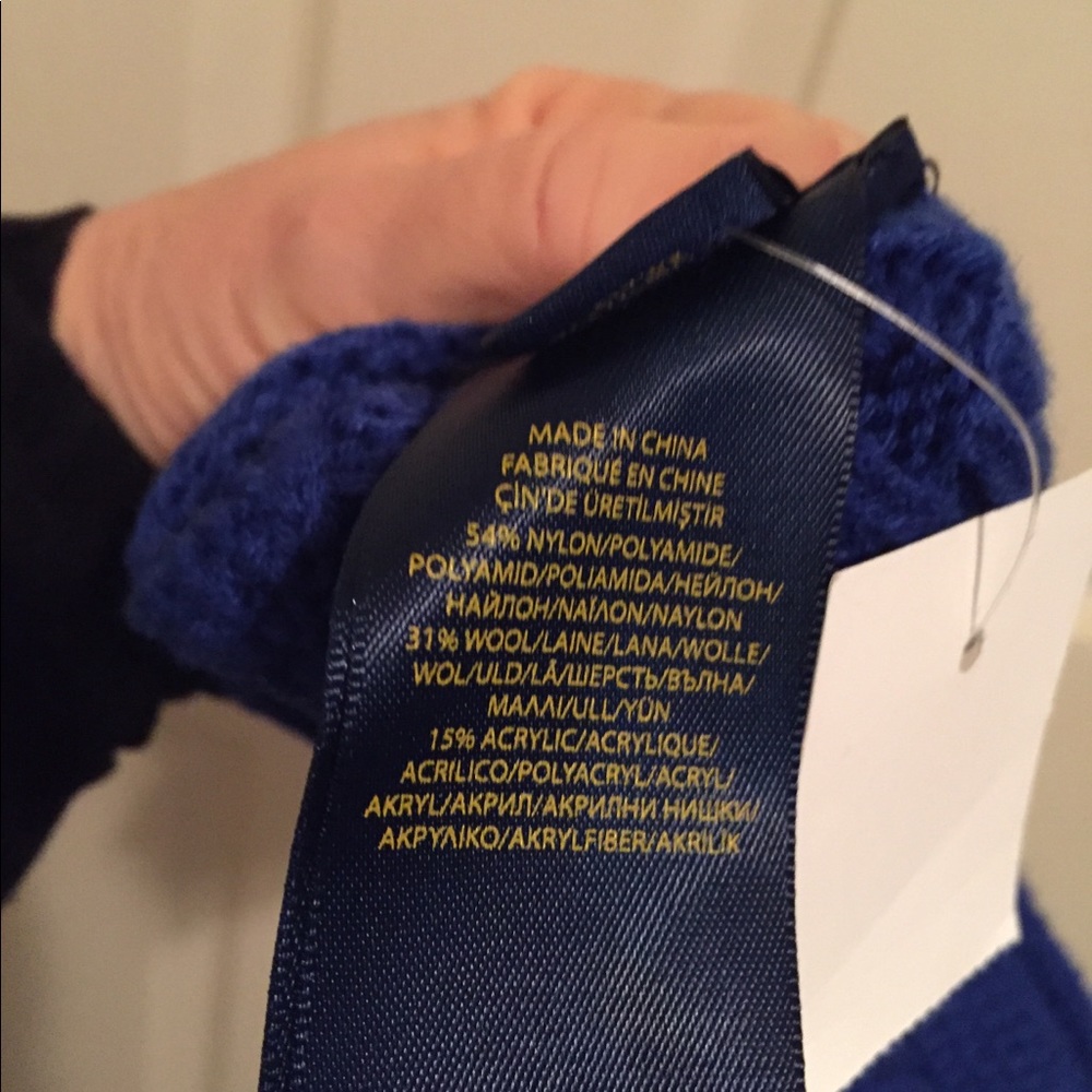 Ralph Lauren NWT fingerless gloves royal blue - Picture 4 of 6